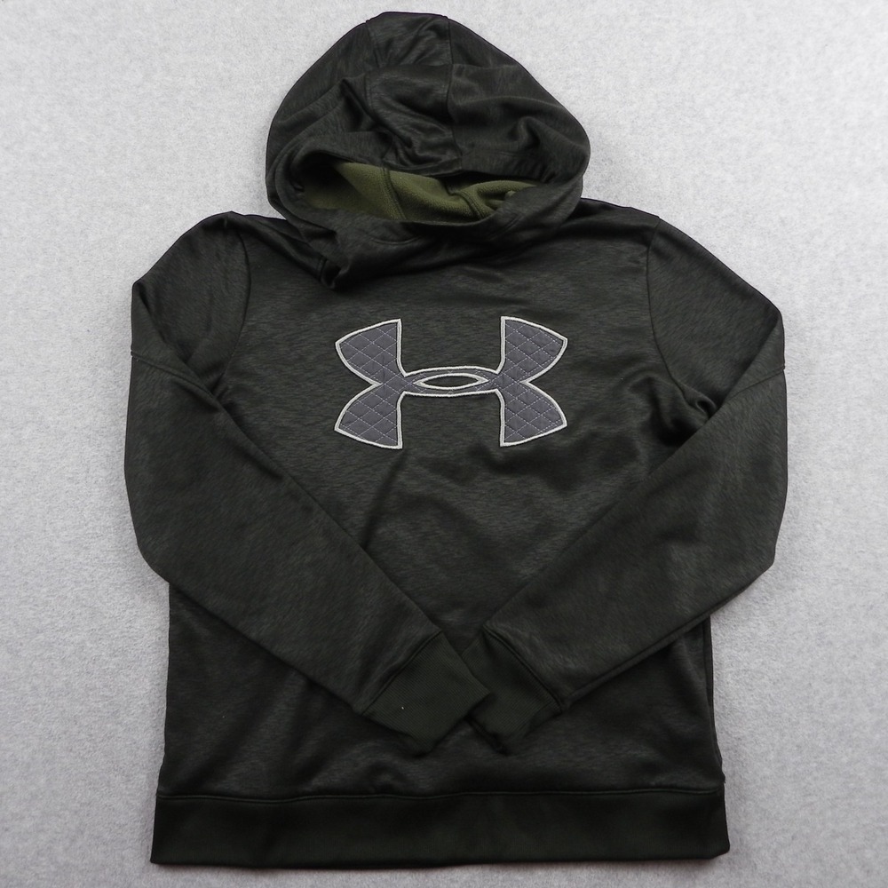 Under Armour Hoodie Womens Medium Coldgear Loose Pullover Dark Green Long Sleeve